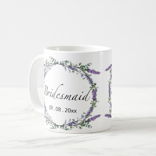 Lavender en Eucalyptus Bridesmaid Koffiemok (Voorkant links)