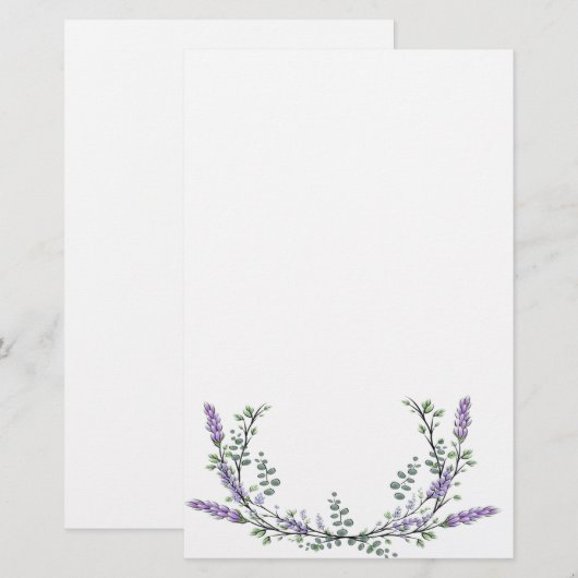 Lavender en Eucalyptus Briefpapier (Voorkant / Achterkant)