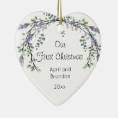 Lavender en Eucalyptus | Eerste kerstkeramische ke Keramisch Ornament (Rechts)