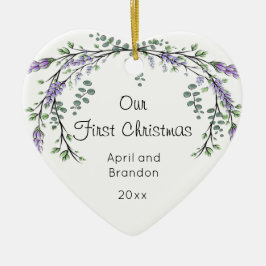Lavender en Eucalyptus | Eerste kerstkeramische ke Keramisch Ornament