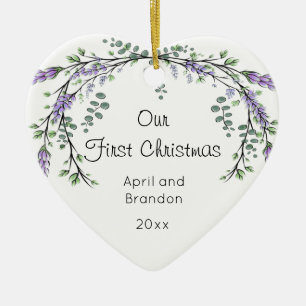 Lavender en Eucalyptus   Eerste kerstkeramische ke Keramisch Ornament