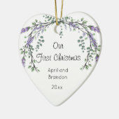 Lavender en Eucalyptus | Eerste kerstkeramische ke Keramisch Ornament (Links)