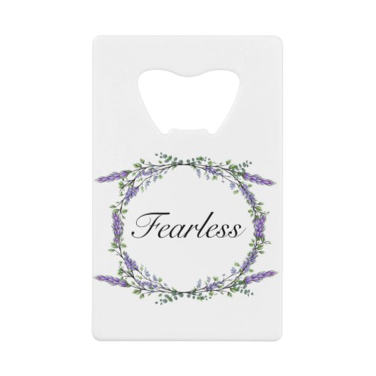 Lavender en Eucalyptus Fearless Creditkaart Flessenopener (Voorkant)