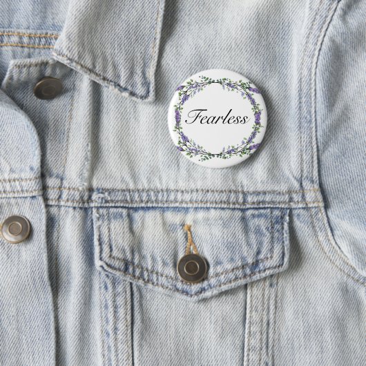 Lavender en Eucalyptus Fearless Ronde Button 5,7 Cm (In situ)