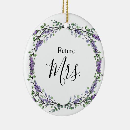 Lavender en Eucalyptus Future Mrs. Keramisch Ornament (Rechts)