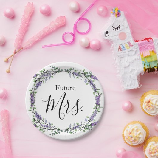 Lavender en Eucalyptus Future Mrs. Papieren Bordje (Feest)