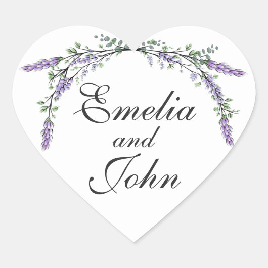 Lavender en Eucalyptus Hart Sticker (Voorkant)