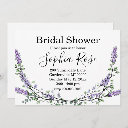 Lavender en Eucalyptus Kaart (Voorkant / Achterkant)