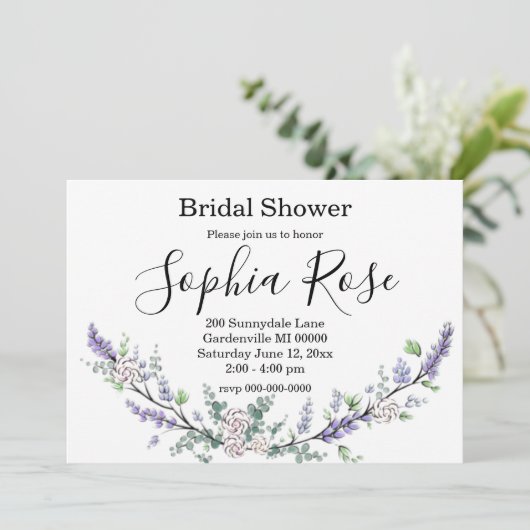 Lavender en Eucalyptus Kaart (Staand voorkant)