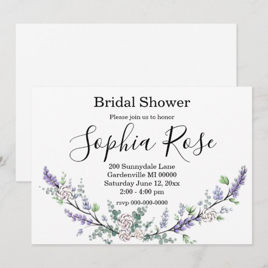 Lavender en Eucalyptus Kaart (Voorkant / Achterkant)