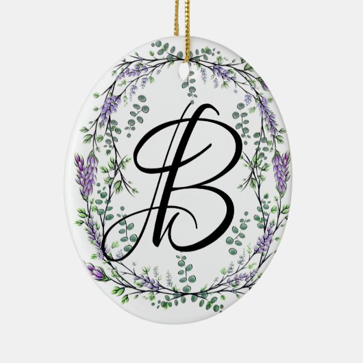 Lavender en Eucalyptus Keramisch Ornament (Rechts)