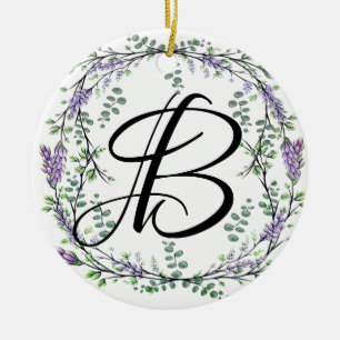 Lavender en Eucalyptus Keramisch Ornament