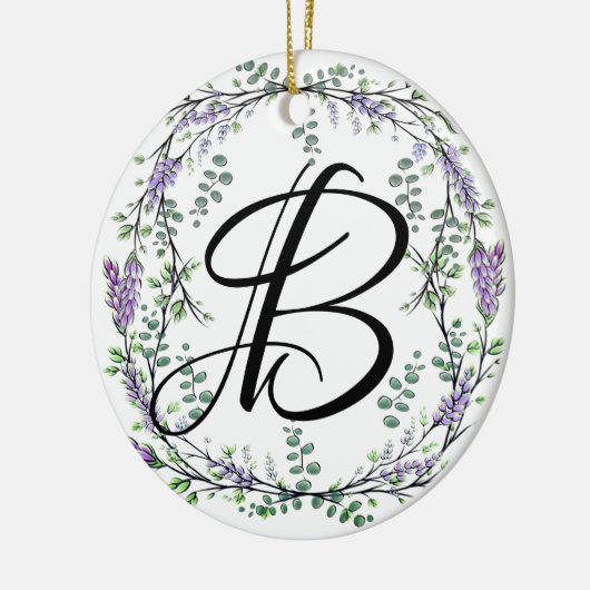 Lavender en Eucalyptus Keramisch Ornament (Links)