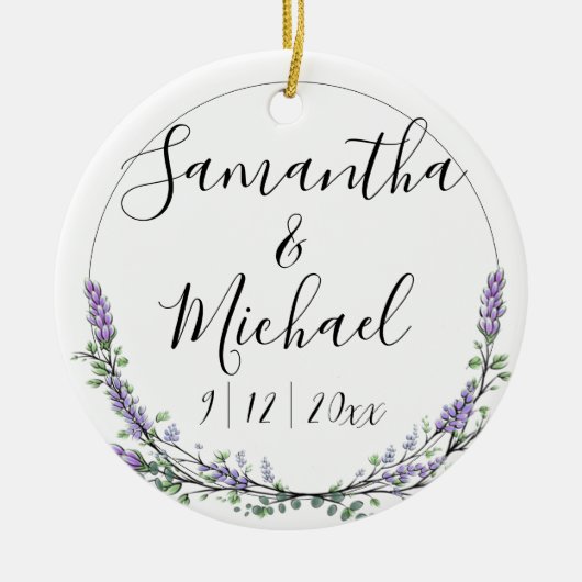 Lavender en Eucalyptus Keramisch Ornament (Voorkant)