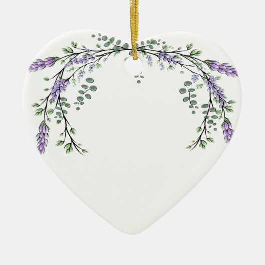 Lavender en Eucalyptus Keramisch Ornament (Voorkant)