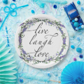 Lavender en Eucalyptus Live Laugh Love Papieren Bordje (Feest)