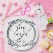 Lavender en Eucalyptus Live Laugh Love Papieren Bordje (Feest)