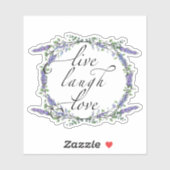 Lavender en Eucalyptus, Live Laugh Love Sticker (Vel)