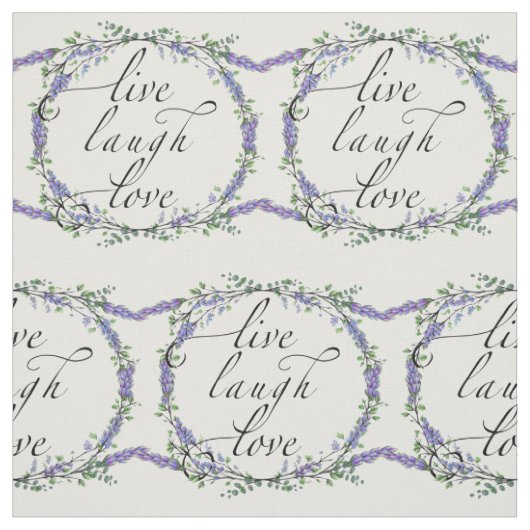 Lavender en Eucalyptus Live Laugh Love Stof (Swatch)