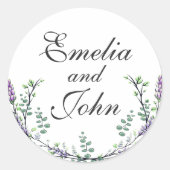 Lavender en Eucalyptus Ronde Sticker (Voorkant)