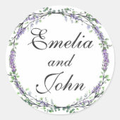 Lavender en Eucalyptus Ronde Sticker (Voorkant)