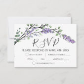 Lavender- en Eucalyptus RSVP-kaart RSVP Kaartje (Voorkant)