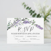 Lavender- en Eucalyptus RSVP-kaart RSVP Kaartje (Staand voorkant)
