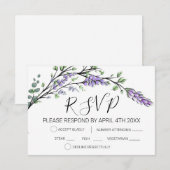 Lavender- en Eucalyptus RSVP-kaart RSVP Kaartje (Voorkant / Achterkant)