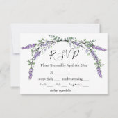 Lavender en Eucalyptus RSVP Kaartje (Voorkant)