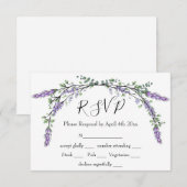 Lavender en Eucalyptus RSVP Kaartje (Voorkant / Achterkant)