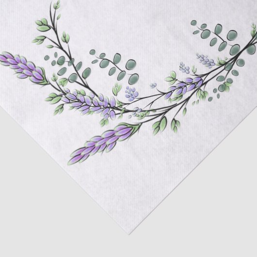 Lavender en Eucalyptus Tissuepapier (Detail)