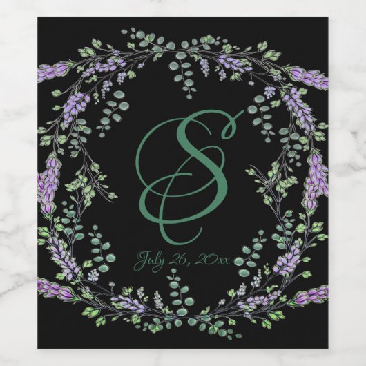 Lavender en Eucalyptus Wijn Etiket (Enkel label)
