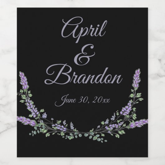 Lavender en Eucalyptus Wijn Etiket (Enkel label)