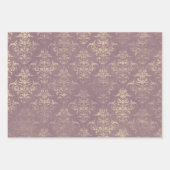 Lavender en Gold Damask Inpakpapier Vel (Voorkant 2)