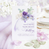 Lavender en Gold Elegant Modern Boho Wedding Kaart