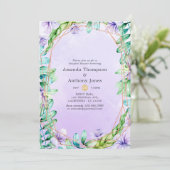 Lavender en Gold Floral Geometric Couples Shower Kaart (Staand voorkant)