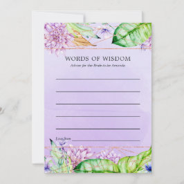 Lavender en Gold Floral Geometric Vrijgezellenfees Advieskaart