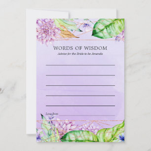 Lavender en Gold Floral Geometric Vrijgezellenfees Advieskaart