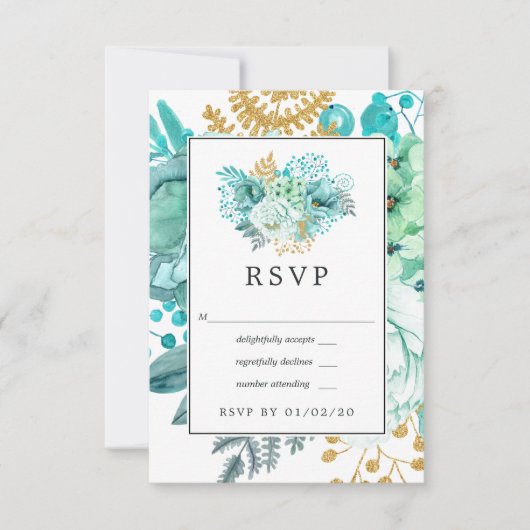 Lavender en Gold Floral Geometric Wedding RSVP Kaartje (Voorkant)