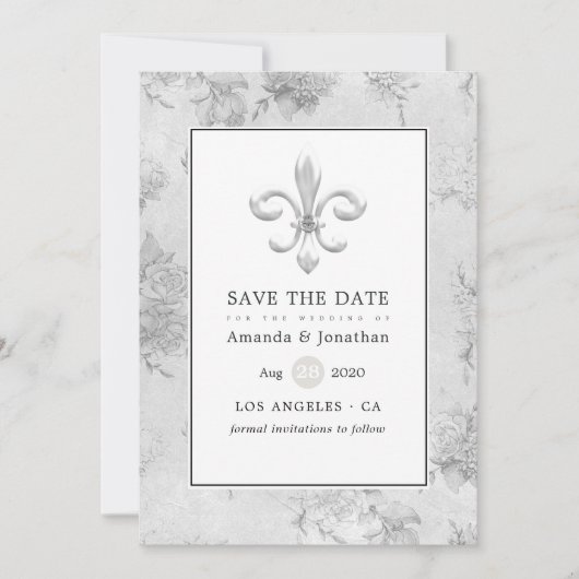 Lavender en Gold Floral Geometric Wedding Save The Date (Voorkant)