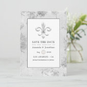 Lavender en Gold Floral Geometric Wedding Save The Date (Staand voorkant)
