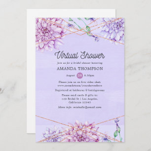 Lavender en Gold Geometric Virtual Vrijgezellenfee Kaart
