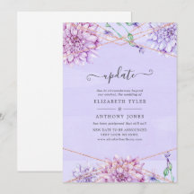 Lavender en Gouden Bloemige Geometrische Trouwupda