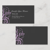 Lavender en Gray Chic Flourish Visitekaartje (Voorkant / Achterkant)