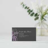 Lavender en Gray Chic Flourish Visitekaartje (Staand voorkant)