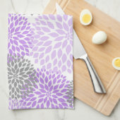 Lavender en Gray Floral Kitchen Tea Towel Theedoek (Quarter Fold)