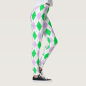 Lavender en Green Argyle Leggings (Rechts)