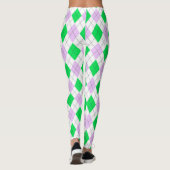Lavender en Green Argyle Leggings (Achterkant)