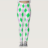 Lavender en Green Argyle Leggings (Voorkant)