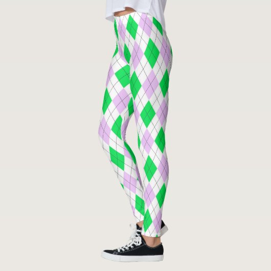 Lavender en Green Argyle Leggings (Links)